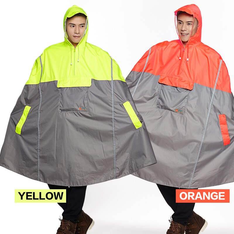 Qian impermeável impermeável ao ar livre moda chuva poncho mochila fita reflexiva design escalada caminhadas viagem capa de chuva