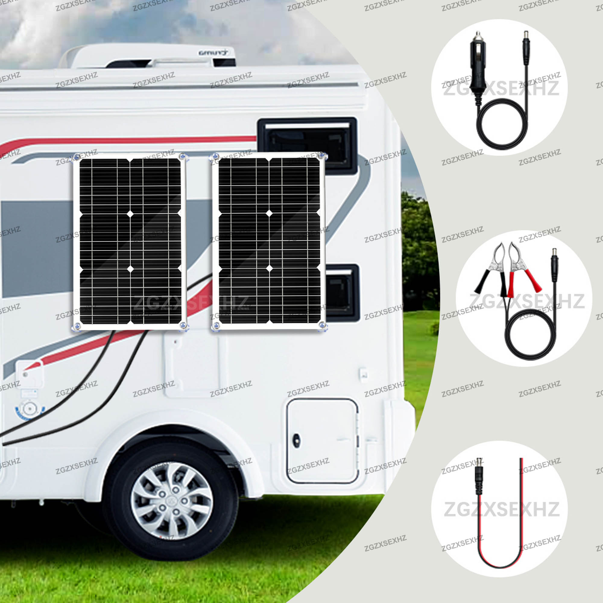 20w przenośne panele słoneczne z ładowarką i akumulatorem słonecznym do telefonów kempingowych, urządzeń usb, 12v/5v zasilacze dc do kempingu