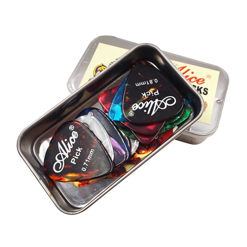 UIO12/20/24 Pcs Plectrums Set Akoestische Gitaar Picks Plectrums Ronde Metalen Picks Box Case Pick voor Snaren Accessoires: YK1916C