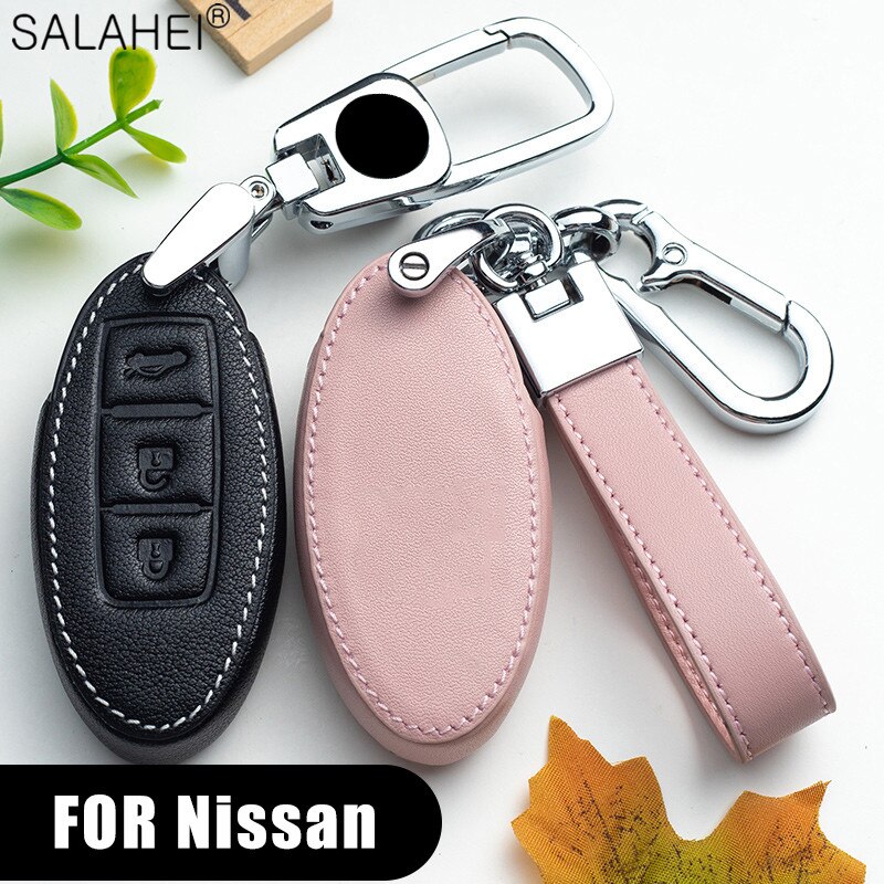 Leather Car Key Cover Case For Nissan Qashqai J10J11 X-Trail t31t32 kicks Tiida Pathfinder Murano Note Juke Infiniti For Car