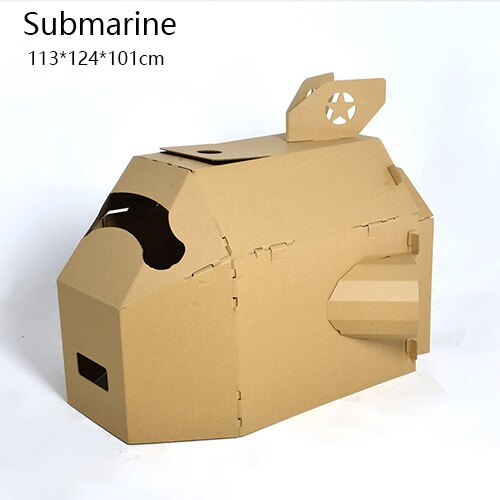 Bambini FAI DA TE Graffiti Cartone Giocattolo Carta Ondulata 3D Di Puzzle Colorazione Assemblato Modello Kid Fatti A Mano Casa di Carta Giocattolo Educativo: Submarine