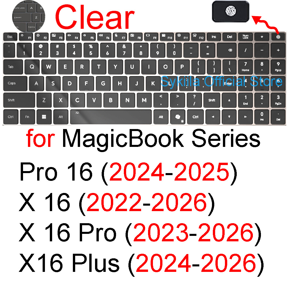 Keyboard Cover for Honor MagicBook 14 X14 15 16 V X16 Plus View SE Pro Art Z3 Notebook Protector Skin Case Film Silicone 13: Silver