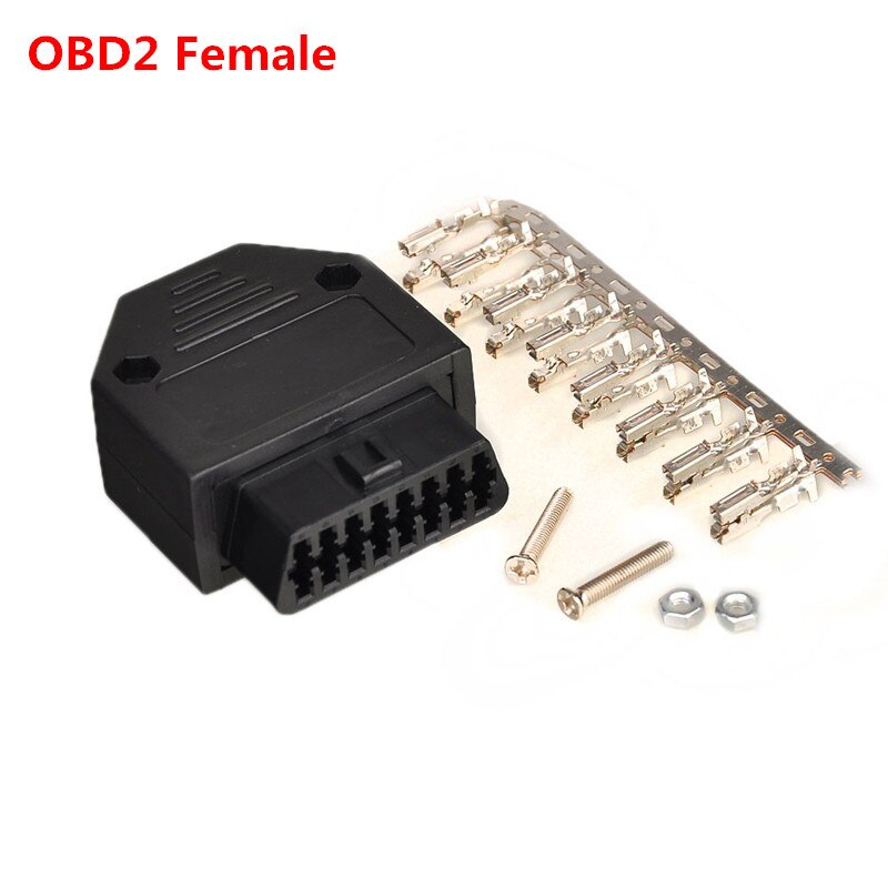 16Pin OBD2 Extension Opening Kabel Vrouwelijke Mannelijke Opening Connector Obd Ii ODB2 Auto Diagnostische Interface 30Cm 60Cm Mannelijke kabel: Female Shell
