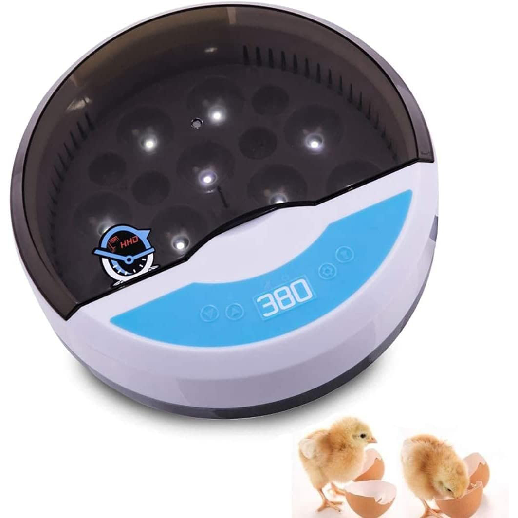 Pequeño hogar 9 incubadoras automática de temperatura constante incubadora de huevos de pollo, pato y pájaro incubadora de huevos de gallina Rutin: Negro