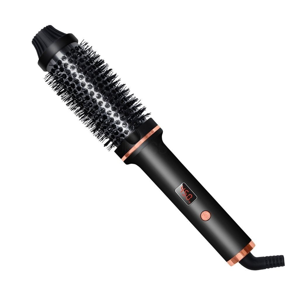 3 IN 1 Thermal Brush LCD Display 5 Temperature Settings Volumizing Brush Ceramic Heated Round Brush Straight and Curly Hair