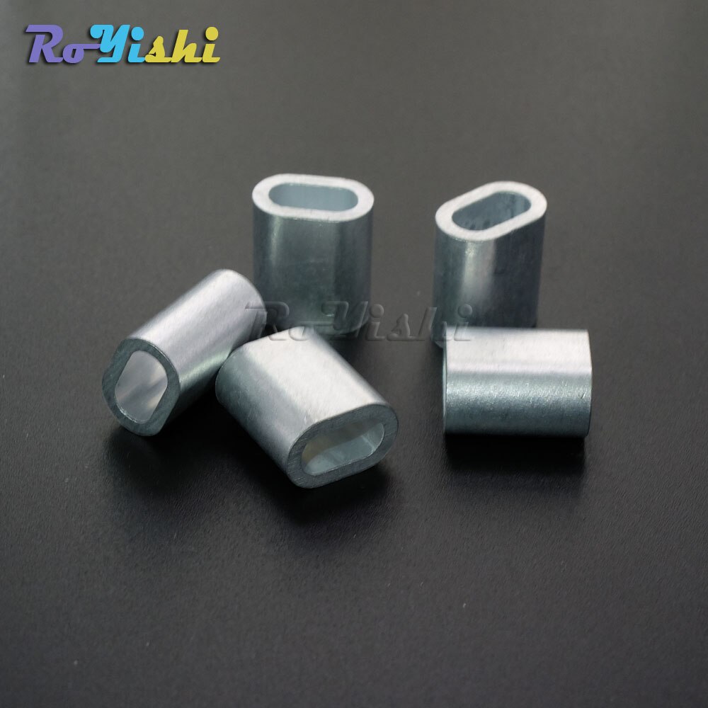 1000pcs/pack Aluminum Cable Crimps Sleeves Cable Ferrule Stops for Snare Wire Rope Clip Fittings