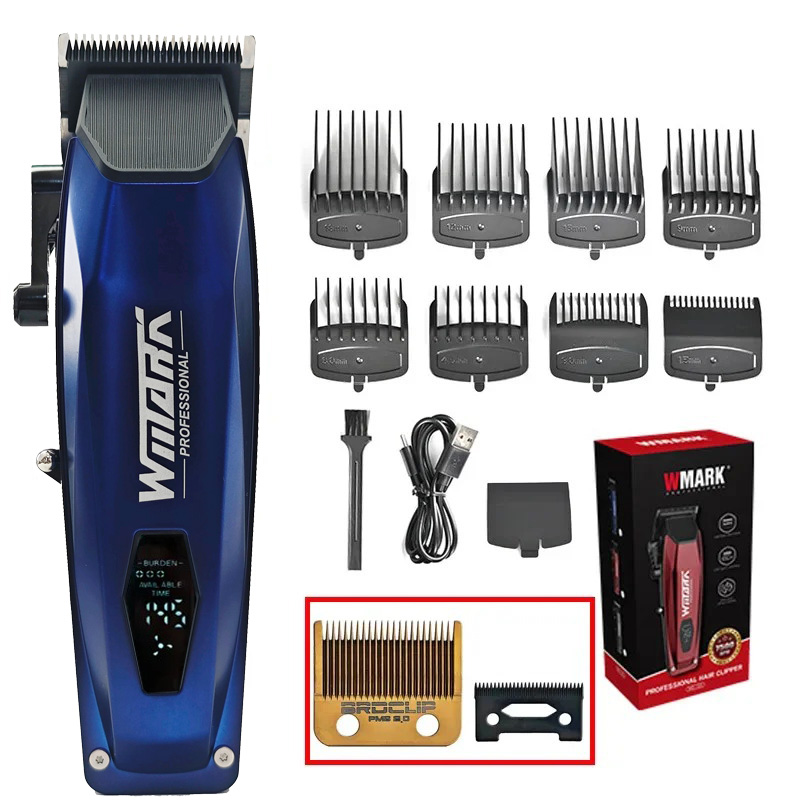 WMARK NG-125 cortapelos eléctrico 7500RPM Motor giratorio cabezal de aceite barbería recortadora para hombre hoja 5 ajustes: Caqui oscuro