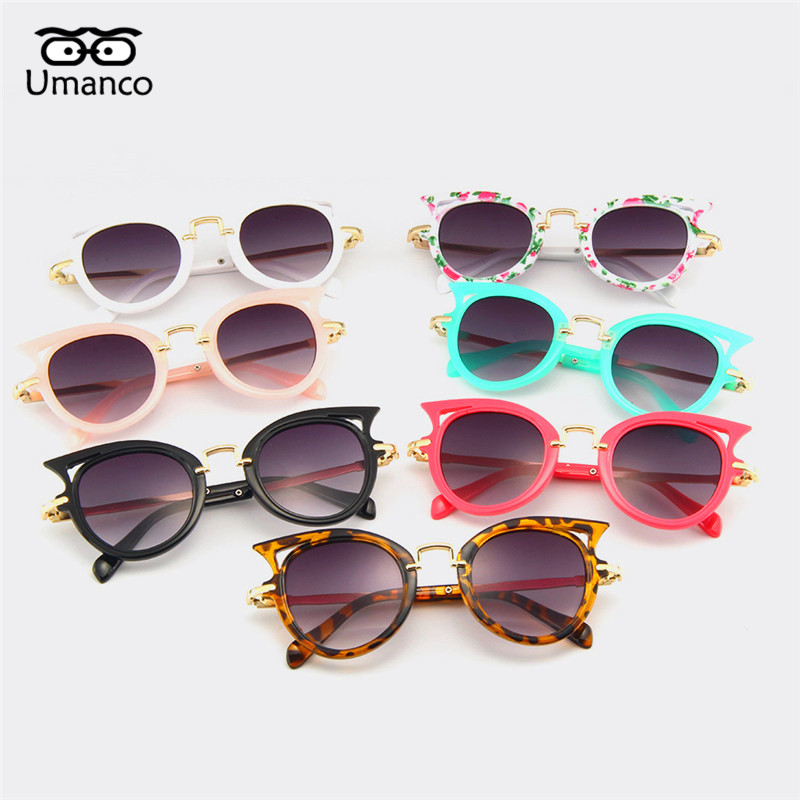 Umanco Cat Eye Brand Sunglasses For Children Triangle Children's Glasses Beach Travel Birthday