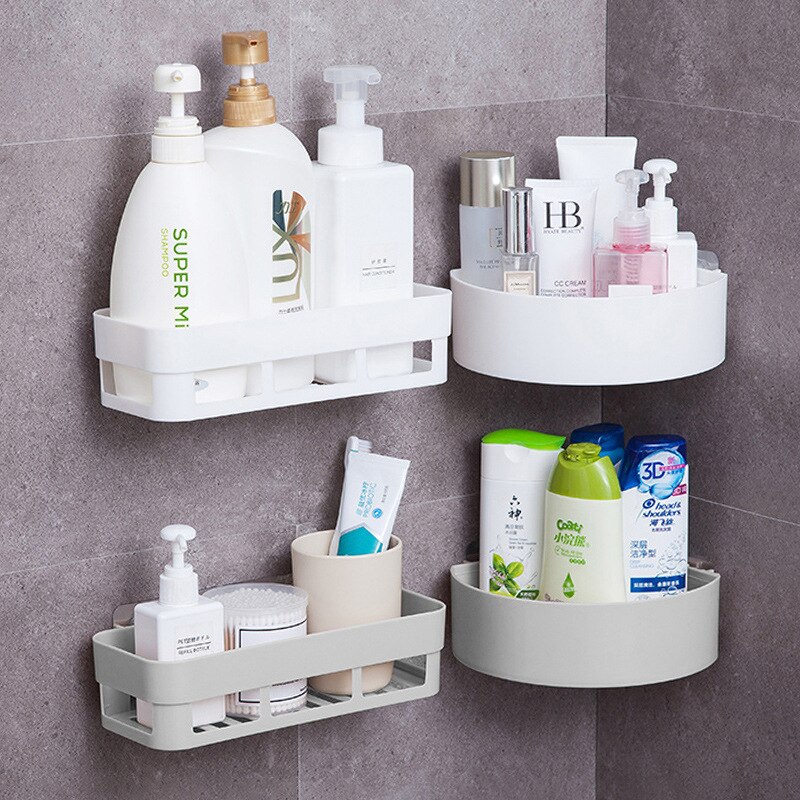 Bathroom Shelf Toilet Kitchen Triangle Towel Storage Wall-free Punching Wall Hanging Bathroom Accessories Kitchen Accessories