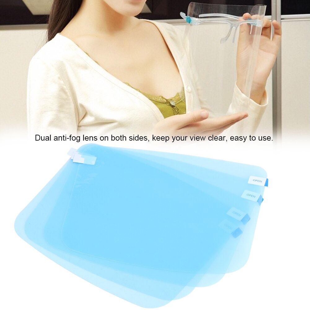 4Pcs Face Mask Double-sided Full Face Coverage Safety Anti-fog Kitchen Cooking Transparent Face Mask Lens Face Protection Cover