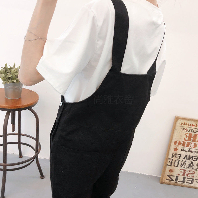 Jumpsuits dam kawaii tecknad lös overall slouchy byxor student daglig chic fritid oversize matchande söt dam