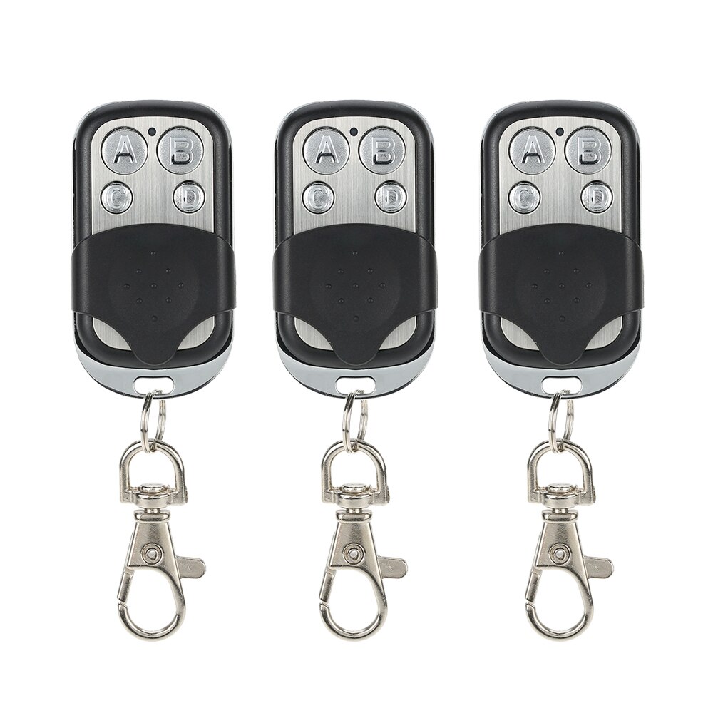433MHz RF Remote Control Copy Code 4 Buttons Transmitter Auto Cloning Duplicator For Garage Gate Door Curtain 433 MHz Key Fob: 3 Pcs
