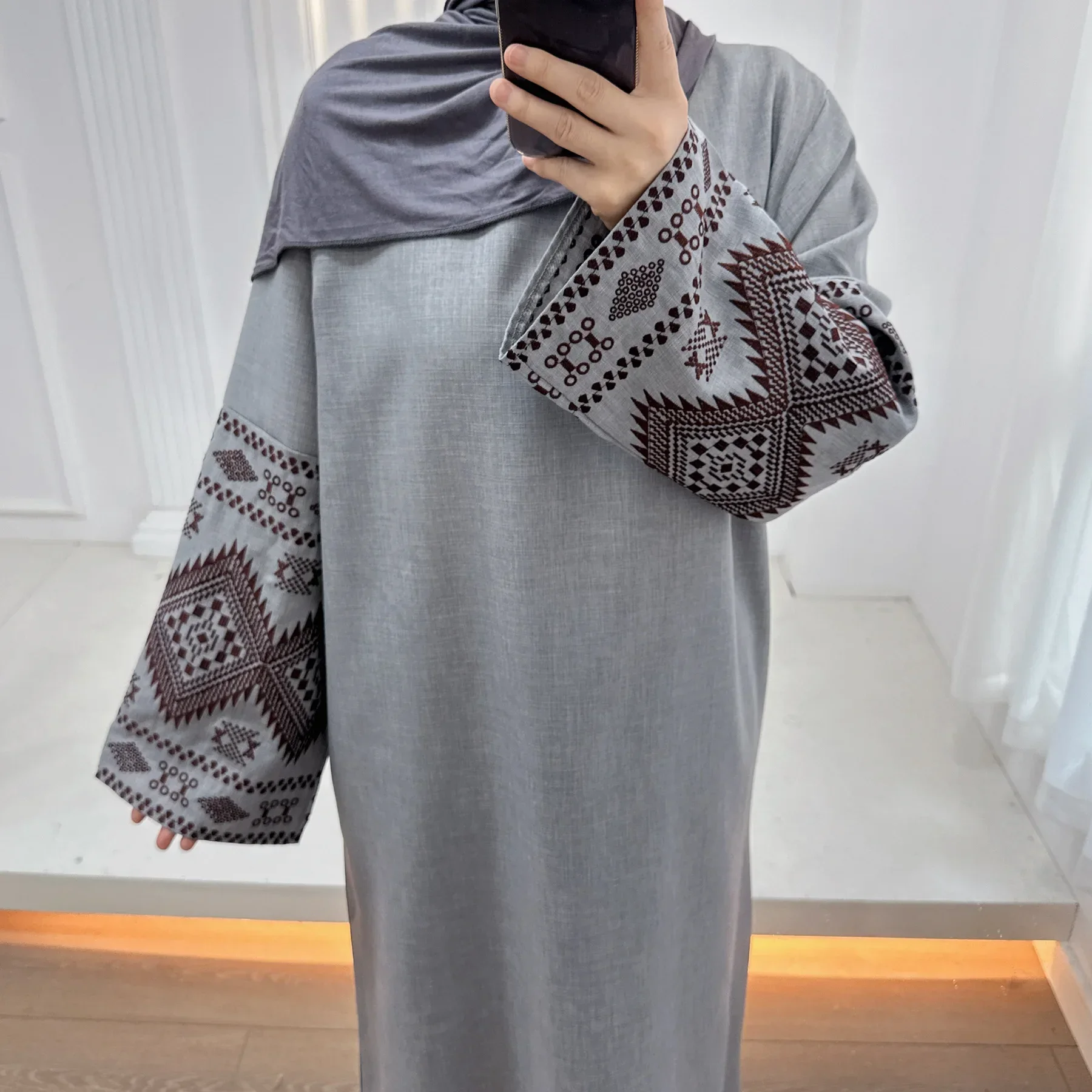 Stickerei Manschette Geschlossen Abaya Kleid Muslimischen Abayas für Frauen Dubai Luxus Türkei Afrikanische Kleider Islmaic Kleidung Hijab Kleid Kaftan: XXL / Schwarz