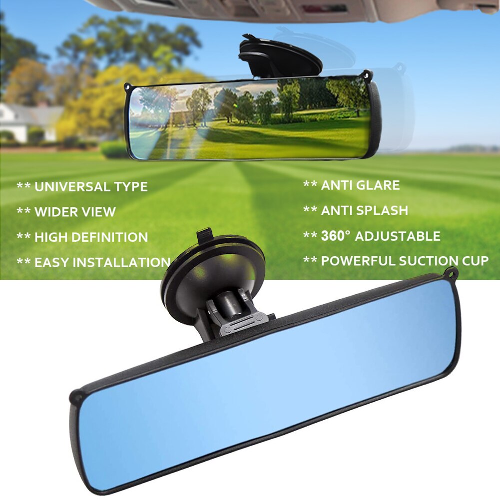 Voertuig Anti Glare Achteruitkijkspiegel 9.8 Inch Auto Achteruitkijkspiegel Blind Spot Achteruitkijkspiegel Vervanging Met Zuignap