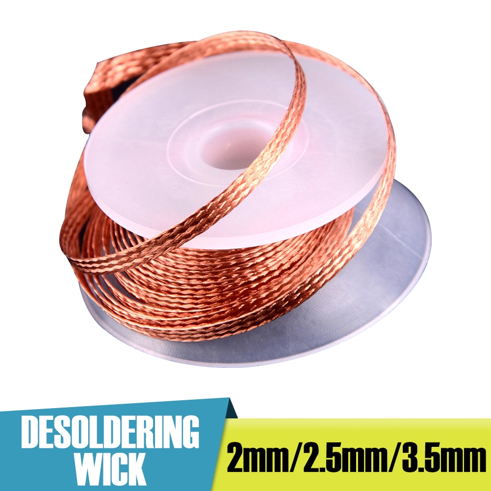 2.0mm/2.5mm/3.5mm 3M Desoldering Braid Welding Solder Remover Wick Wire Low Residue Tin Strip for Electrical Soldering and DIY
