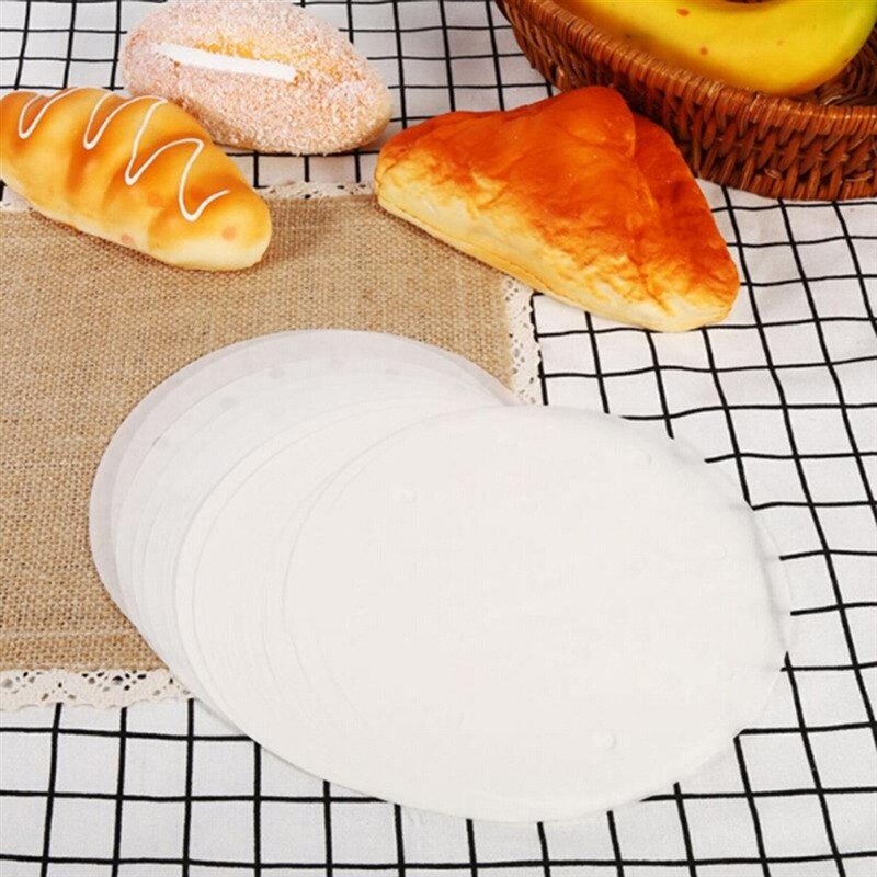 50 pièces/sac papier vapeur blanc 9 pouces jetable antiadhésif huile papier pain vapeur Cage papier cuit à la vapeur maille outil