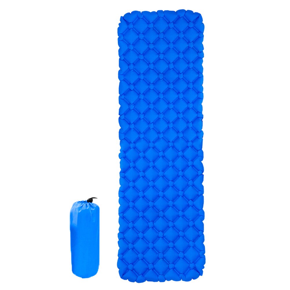 Opblaasbare Waterdichte Outdoor Tent Wandelen Slapen Matras Reizen Vouwen Bed Slapen Pad Draagbare Camping Mat: Marineblauw