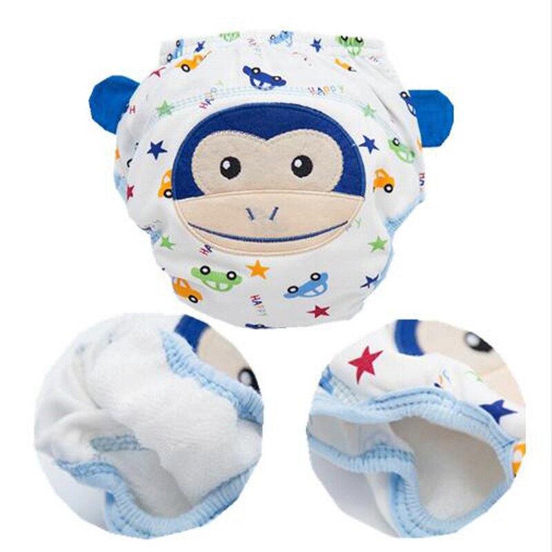 4Layers Cotton Baby Nappies Diapers Reusable Training Pants Panties Breathable Children Cloth Diaper Waterproof Washable
