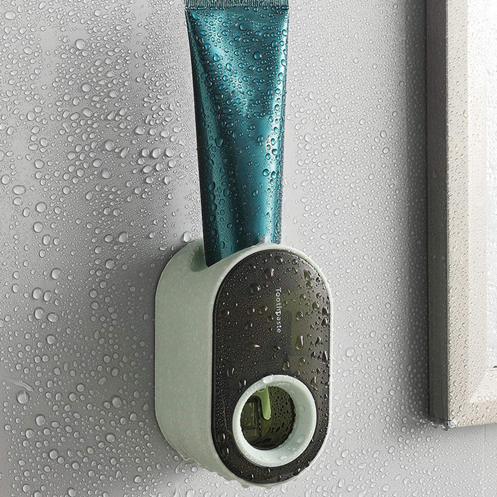 Wall Mounted Toothpaste Dispenser Toothpaste Rack Hands Free Toothpaste Tool Space Saving Automatic for Bath Shower Accessories: Cyan