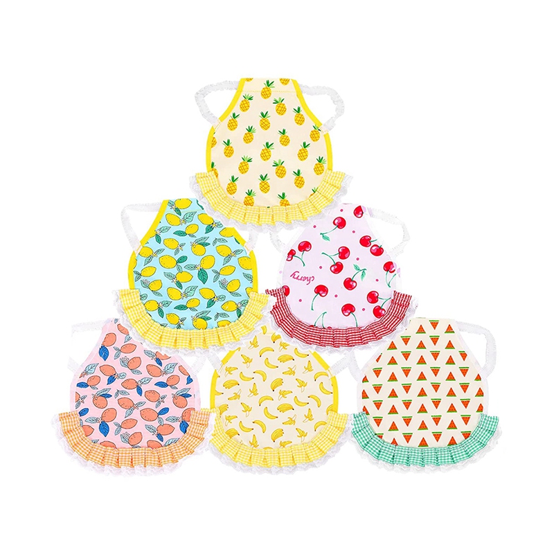 6 Pack Chicken Saddle for Hens-Fruit Pattern Summer Standard Chicken Saddle with Elastic Straps Feather Fixer: Default Title