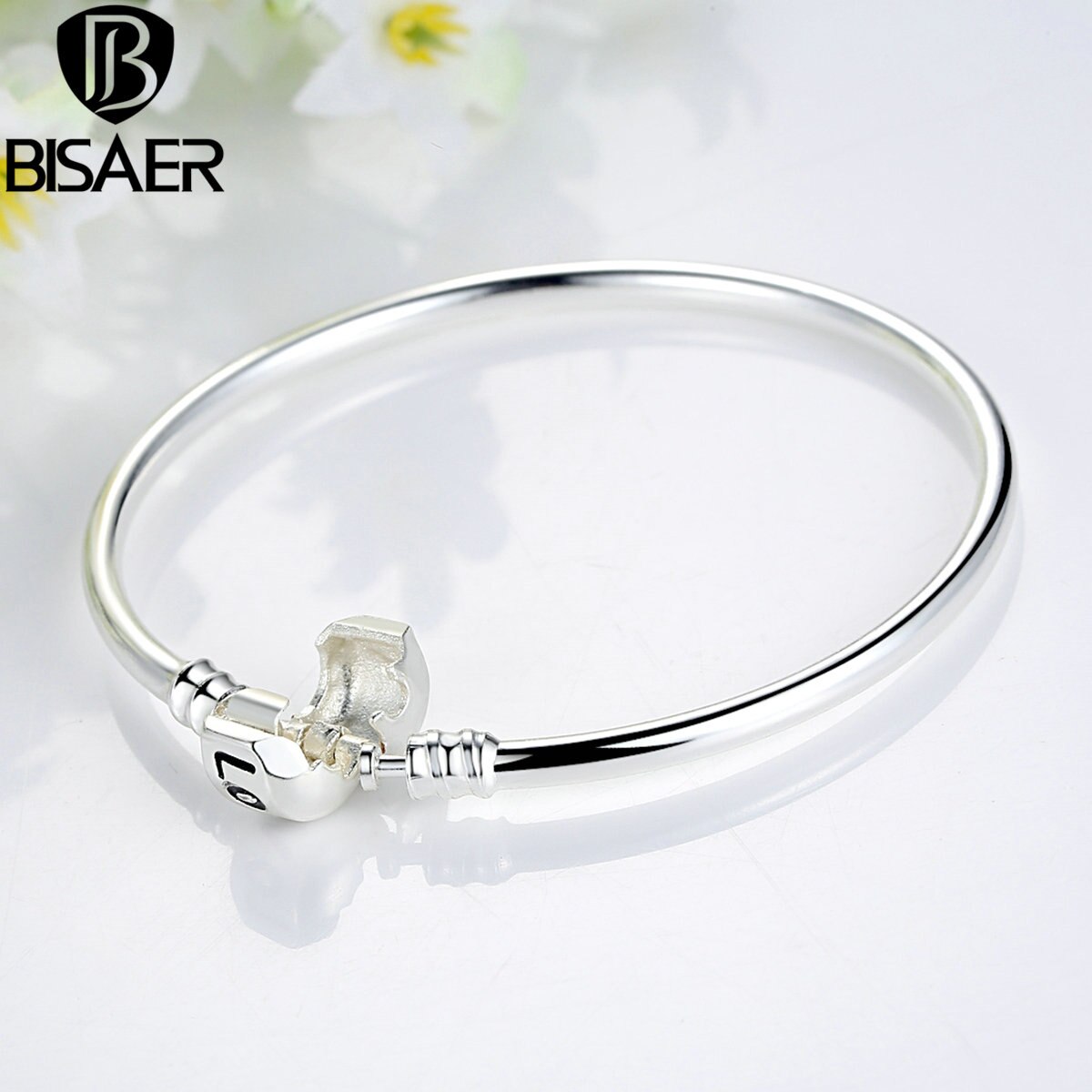 Brand Classic LOVE Silver Color Snake Chain DIY Women Bracelets & Bangles for Women Beads Charms Women Jewelry 3 Size WEU9009