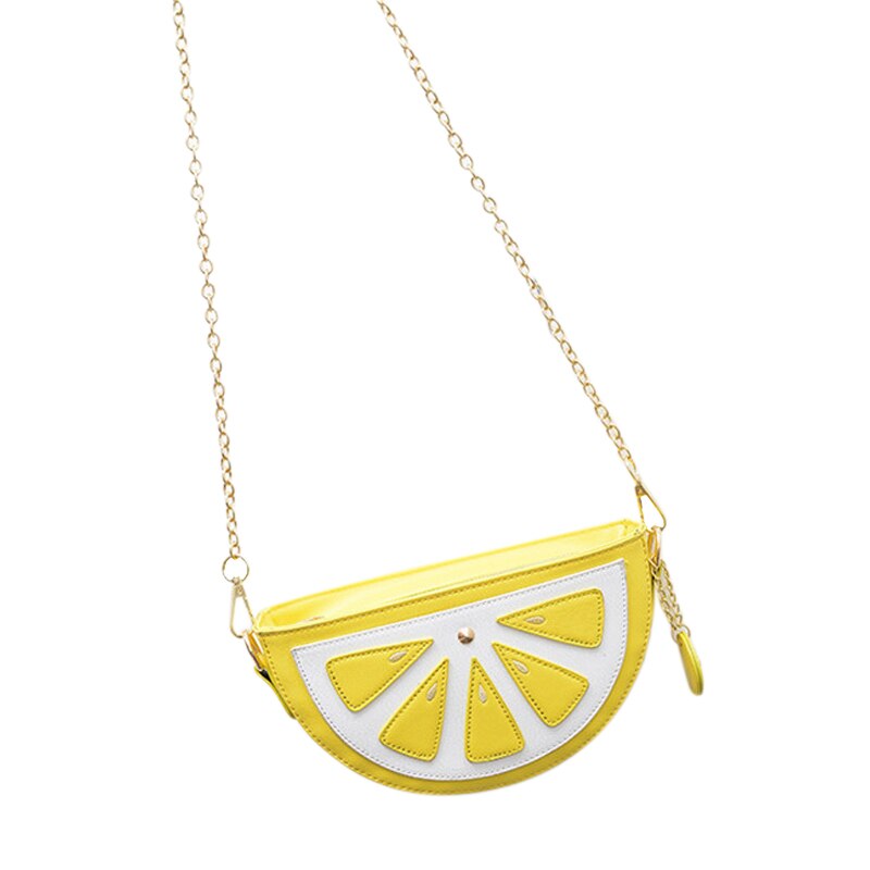 Moda feminina bolsas de frutas melancia/laranja bolsa de ombro sacos de couro do plutônio crossbody saco laides messenger bags bolsa feminina: orange