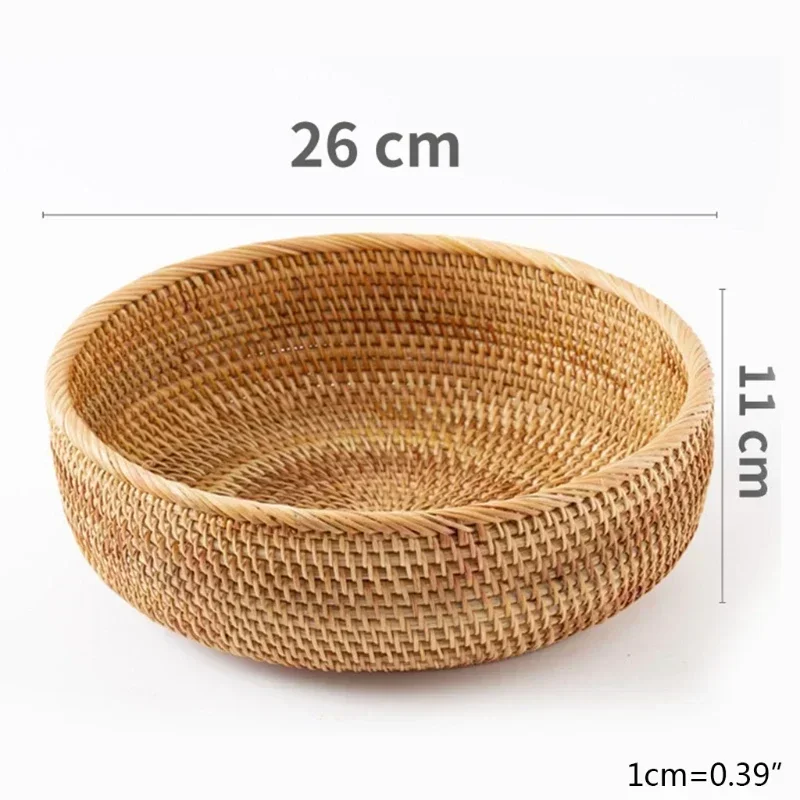 handgeweven opbergmand Rotan opbergvak Rieten mandBread Fruit Ontbijt Thee Picknickmand Keuken Opbergmand: Bordeaux