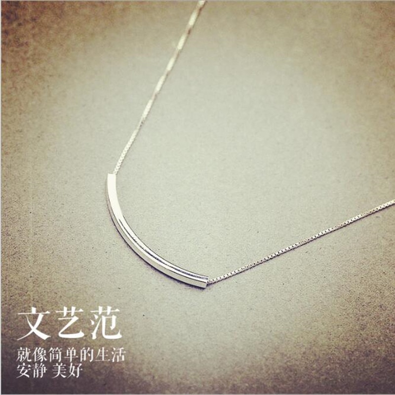 925 Sterling Silver Jewelry Fresh Temperament Japanese And Korean Simple Clavicle Chain Necklaces H9