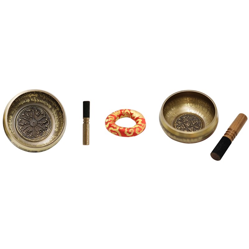 Tibetan Singing Bowls Meditation Set,Sound Chanting Bowl With Mallet Handcrafted In Nepal For Healing And Mindfulness
