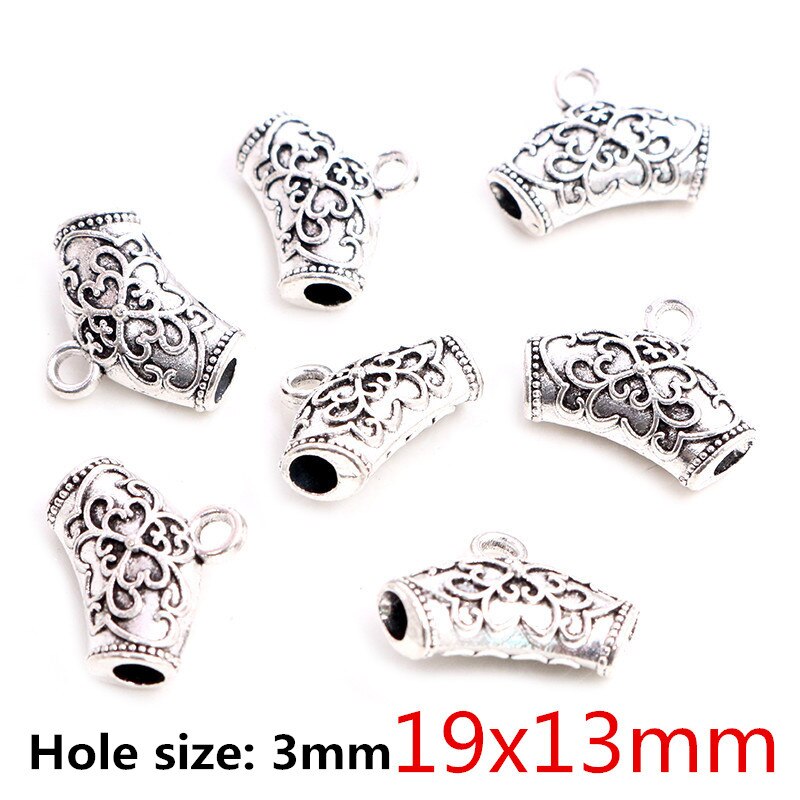 20pcs/lot DIY Handmade Beads Bails Pendants Jewelry Making DIY Necklace Antique Silver Color Bails Pendant Charm Beads Bails: R1-30