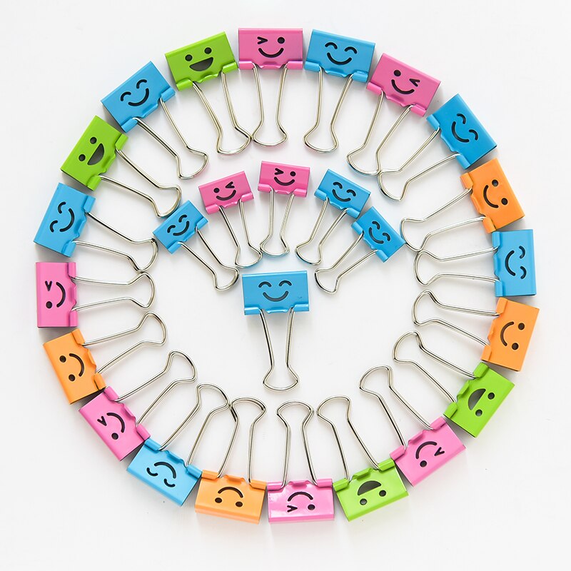 Deli Lachend Bindmiddelenklemmen, 1-inch Breed, vier Kleuren, 48 Clips Per Pack, nr 8486