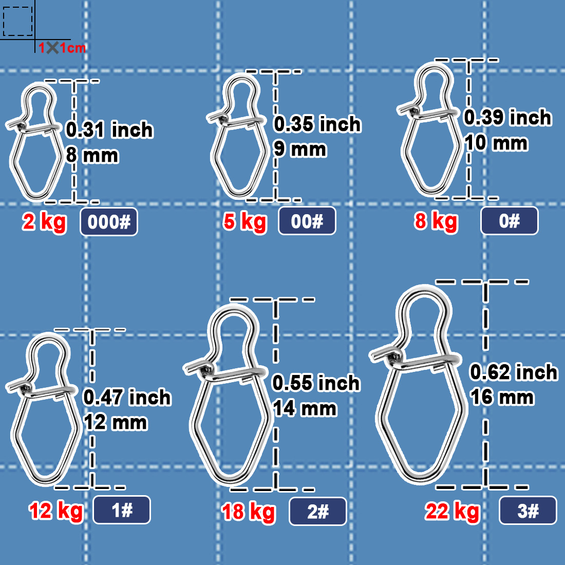 Clip de presión para pesca, conector de señuelo de pesca de acero inoxidable, bloqueo cruzado, doble bloqueo, broches rápidos, aparejos de pesca Crankbait de agua dulce