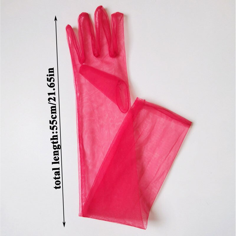 Gants en Tulle Transparent pour femmes, longs et fins pour dames, mitaines à doigt complet, élégants, accessoires de mariage