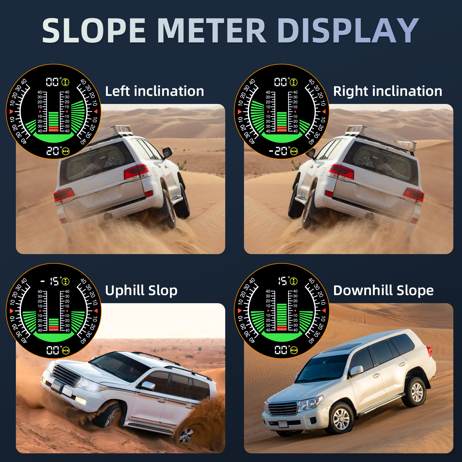 Car Speed Slope Meter Intlligent Inclinometer M50 M60 Off-road 4X4 Compass GPS Speedometer Tilt Pitch Angle On-board Computer