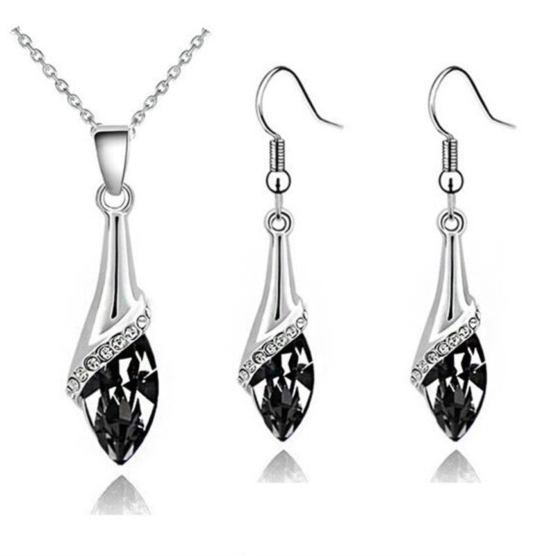 Angel Eye Water Kristallen Hanger Ketting Earring Mode-sieraden Set Brithday Girl Lover Bitheday Zomer Strand