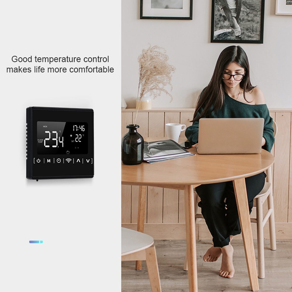 Wifi Thermostat Wireless Smart Temperature Controller LCD Touch Screen Programmable Thermostat Electric Floor Heating Thermostat