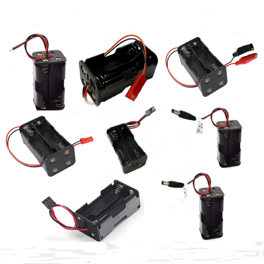 RC Auto Ontvanger Batterijhouder Case Box Pack 4xAA Compatibe JR Futaba 2.1mm 2.5mm 3 Pins Plug JST Man Vrouw 2 Pins Connector