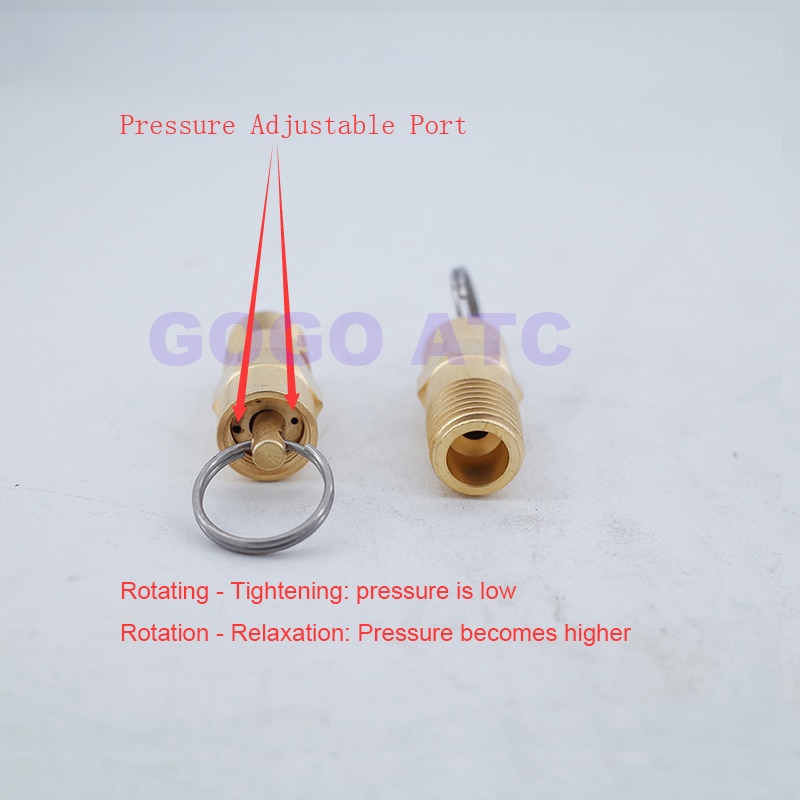 Brass Pneumatic Safety valve pull ring 100psi/125psi/150/160psi adjustable air pressure relief valve vent male 1/4 NPT thread