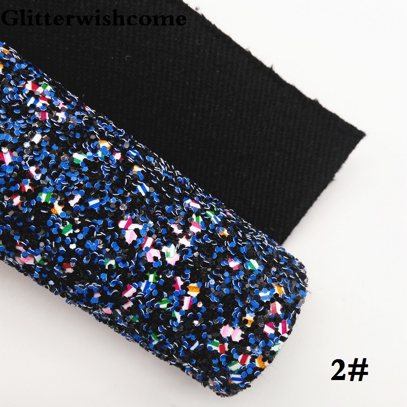 Glitterwishcome 21X29CM A4 Size Synthetisch Leer, Chunky Glitter Leer, faux PU Leer stof Vinyl voor Bows, GM037A: 2