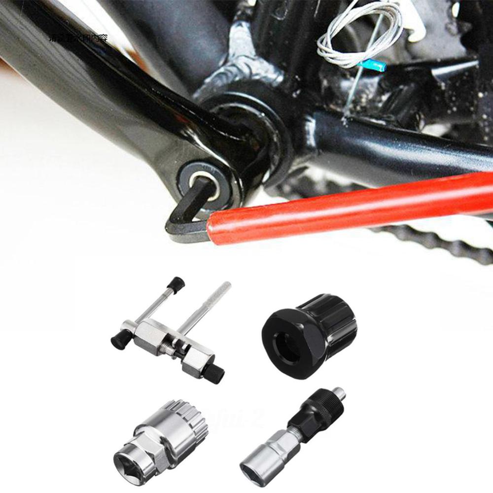 4 stücke Fahrrad Reparatur Werkzeug Sets Radfahren MTB Bike Kette Kurbel Rad Extractor Boden Halterung Center Pedal Achse Entferner