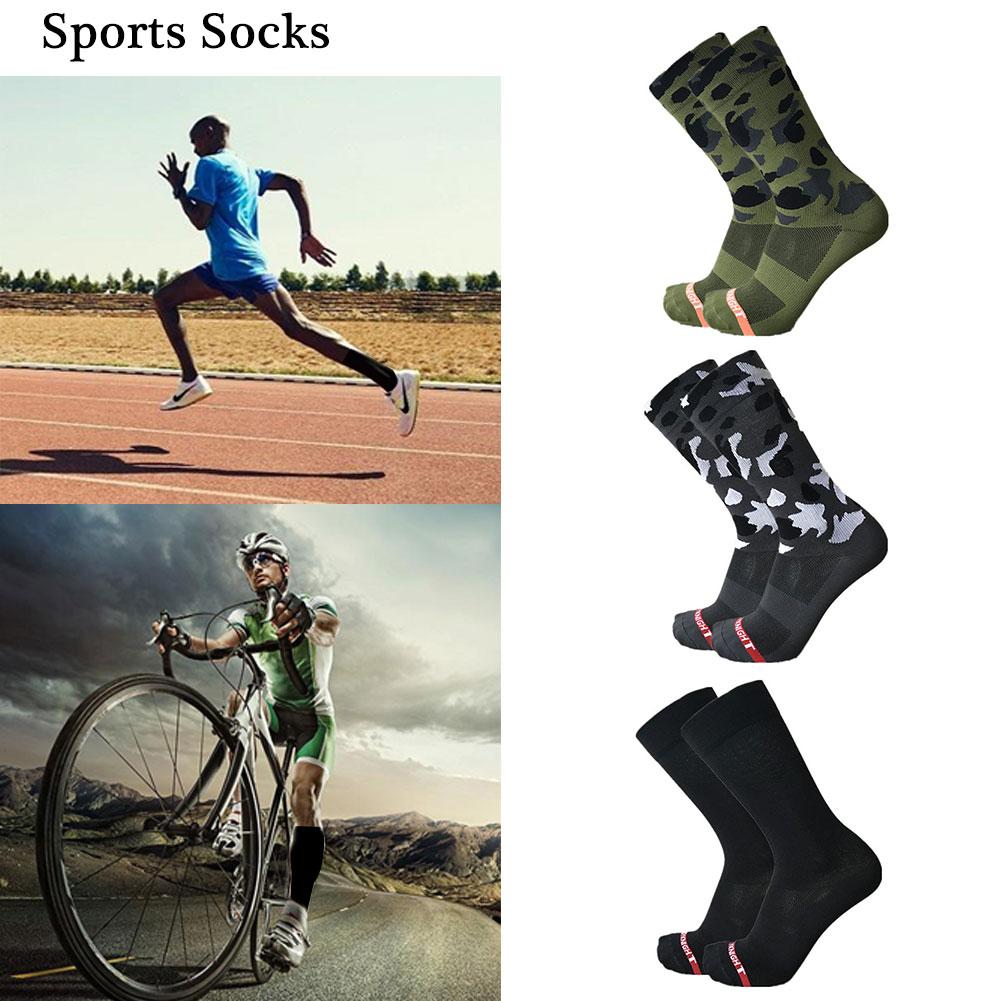 Olive Green Camouflage Outdoor Riding Cycling Sports Socks Unisex Bike Sock