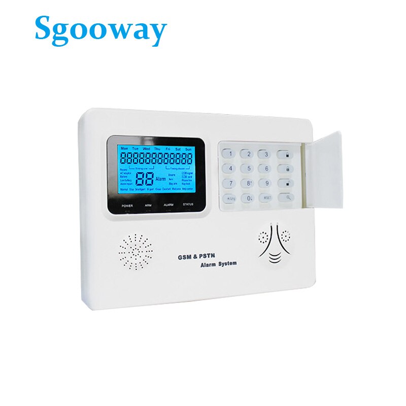 Sgooway LCD de sistema de alarma gsm sms pstn inalámbrico de seguridad para el hogar con control IOS y Android: Set F / French