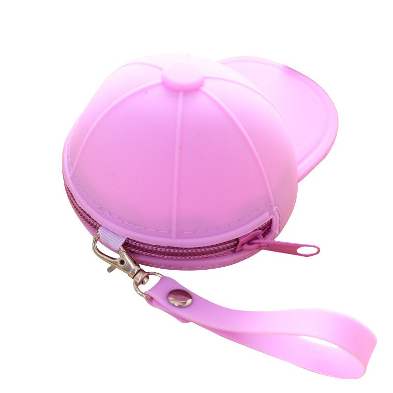 Bonito carteira kawaii chapéu doces cor silicone moeda bolsa chave carteira fone de ouvido organizador caixa de armazenamento bolso