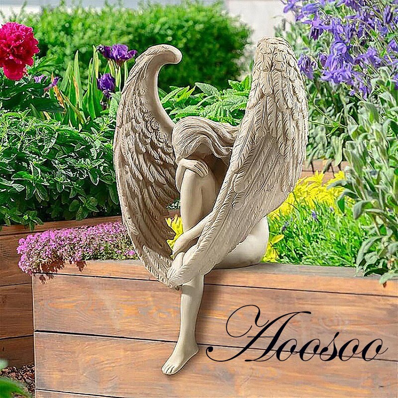 Creatieve Sculptuur Decoratie Verlossing Angel Standbeeld Sieraden Verlossing Beeldje Religieuze Tuin Home Decoratie