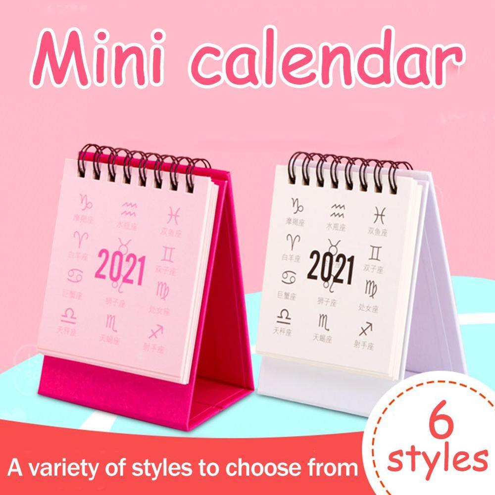 Jaar Mini Kalender Diy Draagbare Desk Twaalf Dagelijkse Schema Constellation Kalenders Leuke Tafel Kalender Planne V2O1