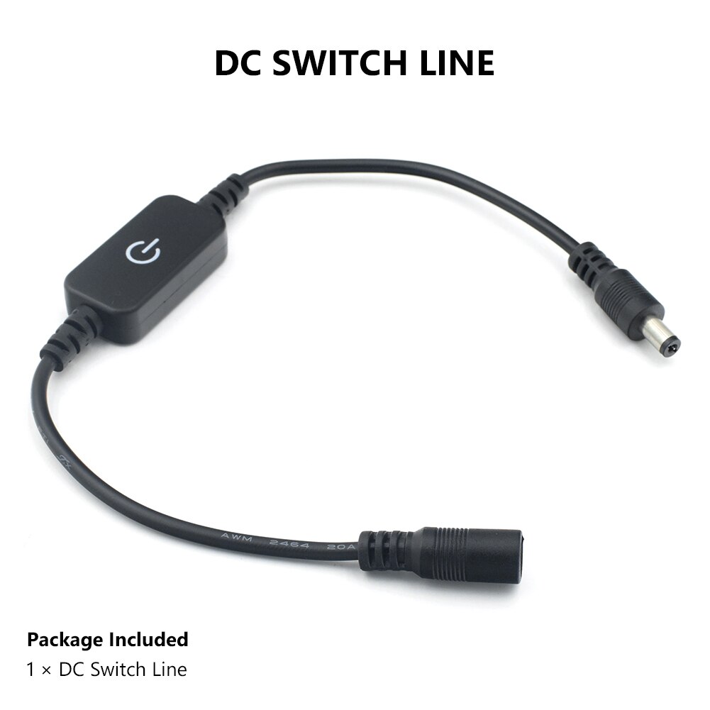 i-linje strømbryter på / av smart berøringer kabel svart til jack arduino 12-24v strømbryter sensor på / av svart kabel mørkere