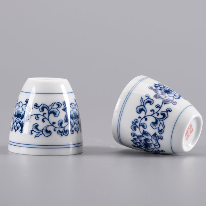 "kingteamall" porselens tekopp qinghua blå og hvit kina teawares teasets teatools