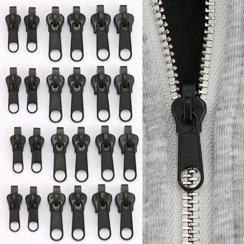 Kit Universal de cabezal de cremallera de fijación en , reparación instantánea de repuesto, arreglo de una cremallera, herramienta de bricolaje útil y práctica para el hogar: Plata antigua