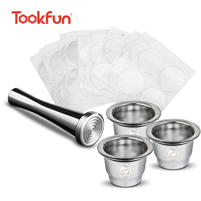 STAINLESS STEEL Metal Reusable Coffee Capsule Espresso cafe Sticker Capsule Hammer For XIAOMI Nescafe Coffee Makers Machine