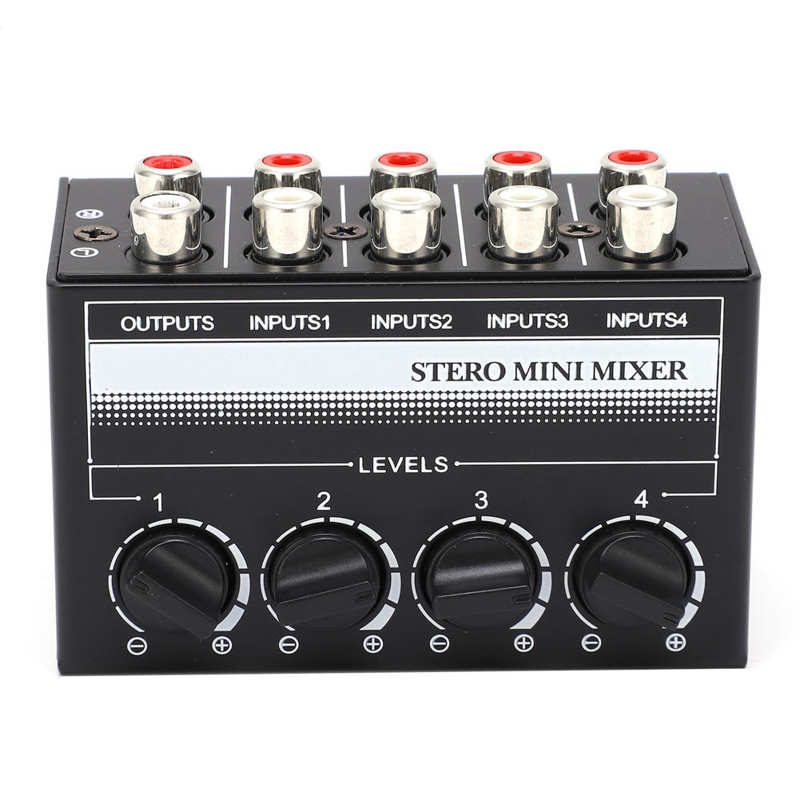 Stereo Mini Mixer Mini Portable Metal -12dB Gain Audio Splitter Box Passive with RCA Connector for Outdoor Performances for CD